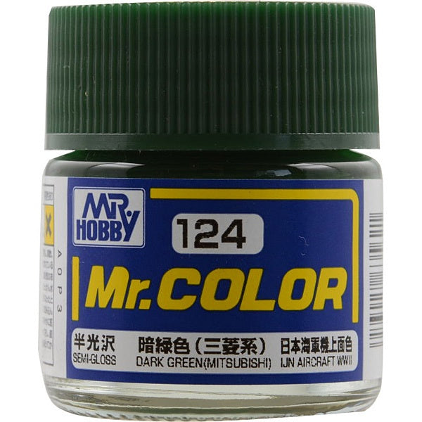 Mr Hobby Mr. Color 124 - Dark Green (Mitsubishi) (Semi-Gloss/Aircraft)