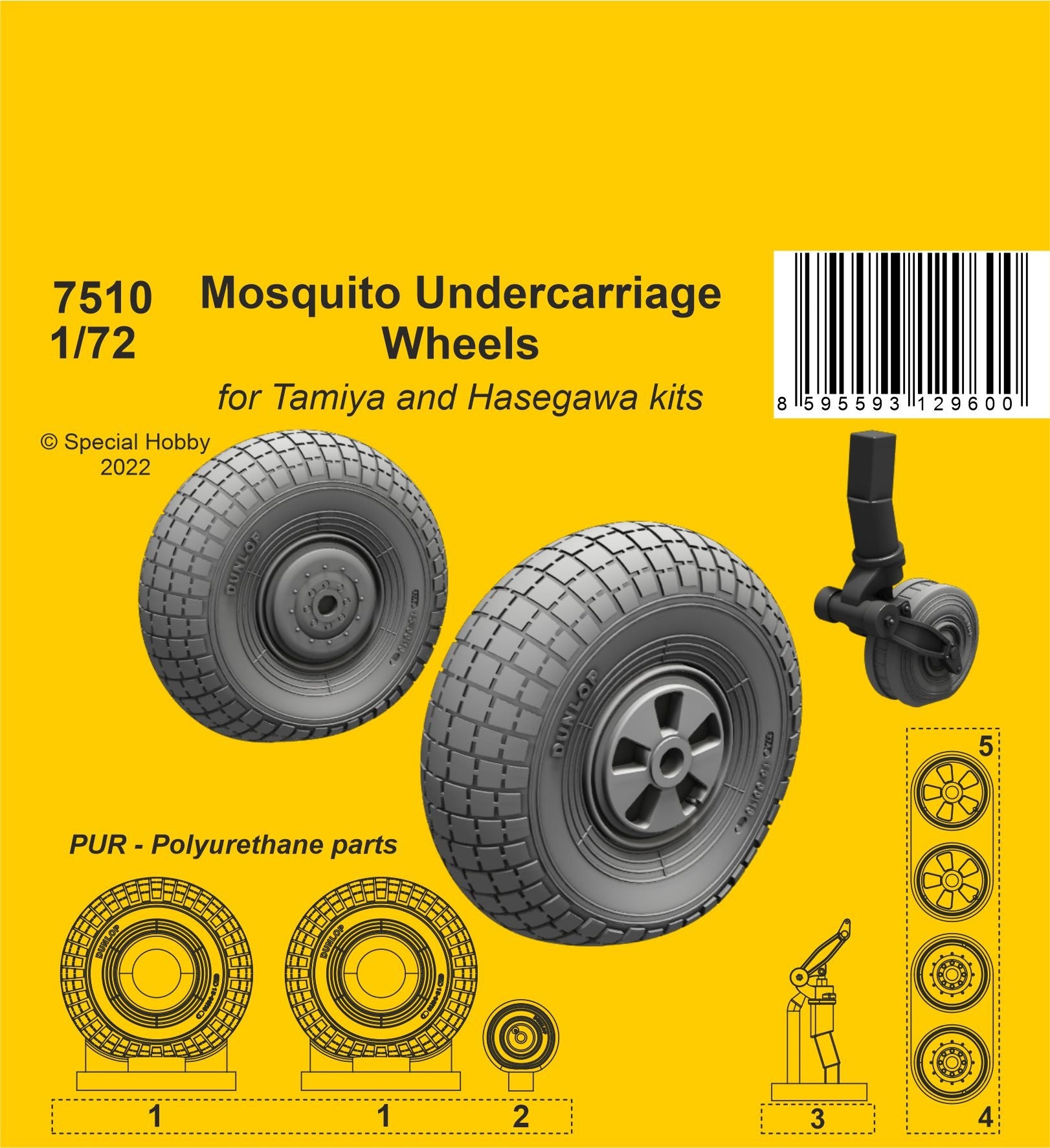 CMK 1/72 Mosquito Undercarriage Wheels / for Tamiya and Hasegawa kits