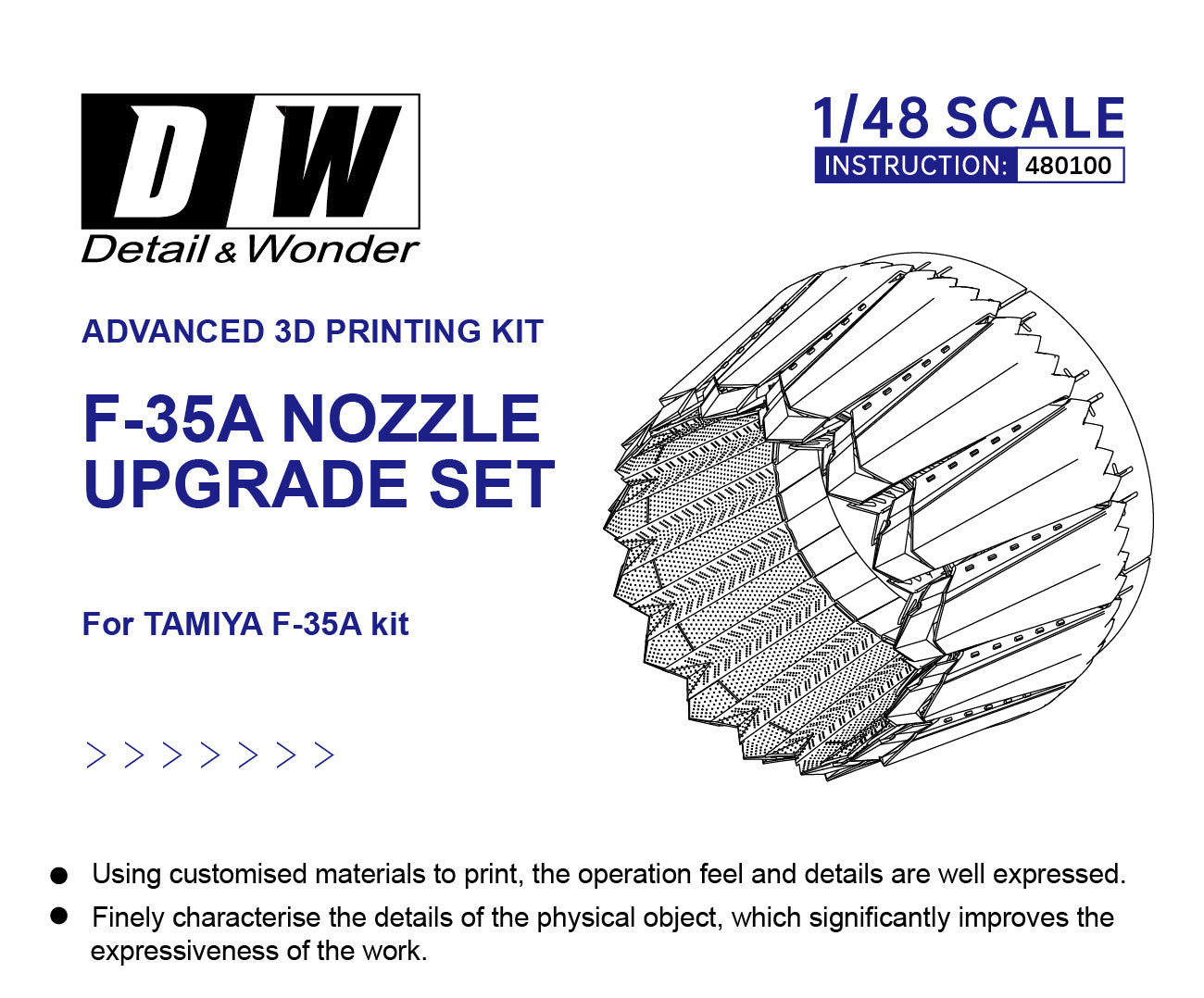 Detail & Wonder Studio 1/48 F-35A Lightning II Nozzles for TAMIYA Kit