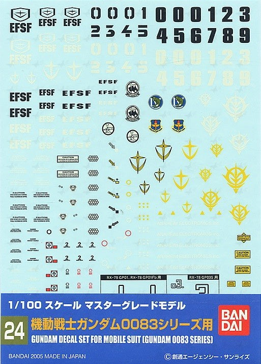 BANDAI Hobby Gundam Decal 24 - Gundam 0083 Series