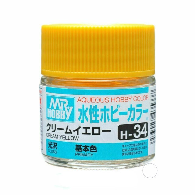 Mr Hobby AQUEOUS HOBBY COLOR - H34 GLOSS CREAM YELLOW (PRIMARY)