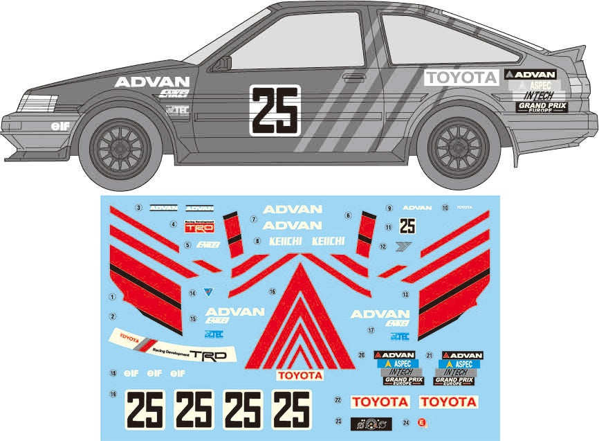 Fujimi 1/24 ADVAN Corolla Levin 3door