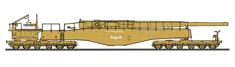 Hasegawa [MT58] 1:72 GERMAN RAILWAY GUN K5(E) LEOPOLD w/FIGURE