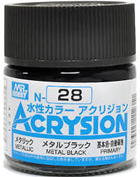 Mr Hobby Acrysion N28 - Metal Black (Metallic/Primary)