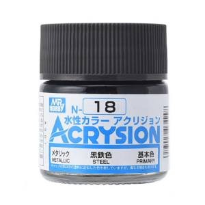 Mr Hobby Acrysion N18 - Steel (Metallic/Primary)