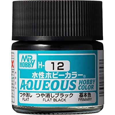 Mr Hobby AQUEOUS HOBBY COLOR - H12 FLAT BLACK (PRIMARY)