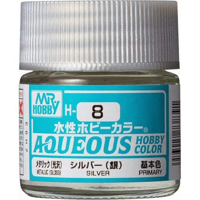 Mr Hobby AQUEOUS HOBBY COLOR - H8 METALLIC GLOSS SILVER (PRIMARY)