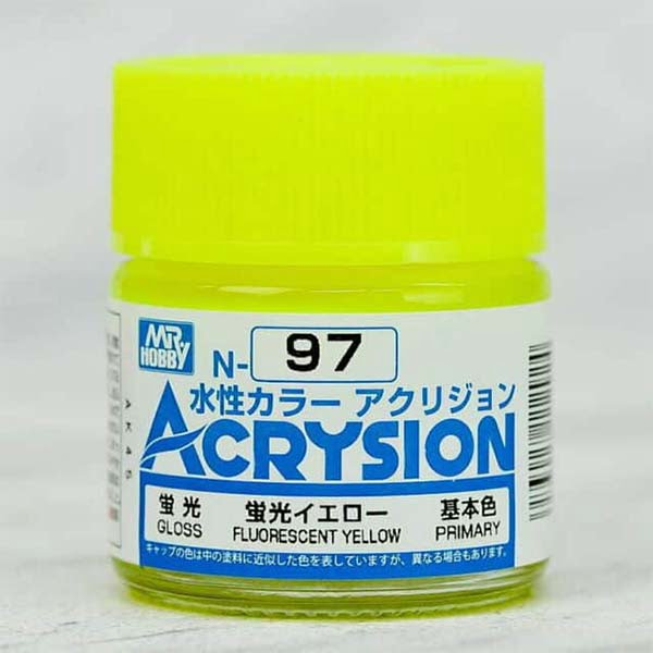 Mr Hobby Acrysion N97 - Fluorescent Yellow (Semi-Gloss/Primary)