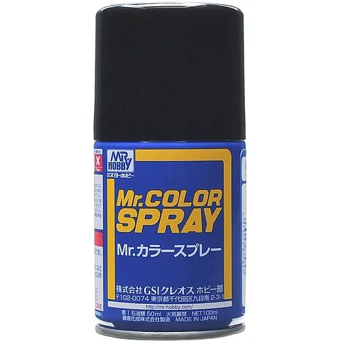 Mr Hobby Mr Color Spray - S92 Semi-Gloss Black (Semi-Gloss/Primary)