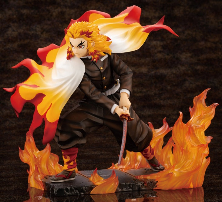 Kotobukiya 1/8 Artfx J Kyojuro Rengoku Demon Slayer, Pre-painted PVC Statue