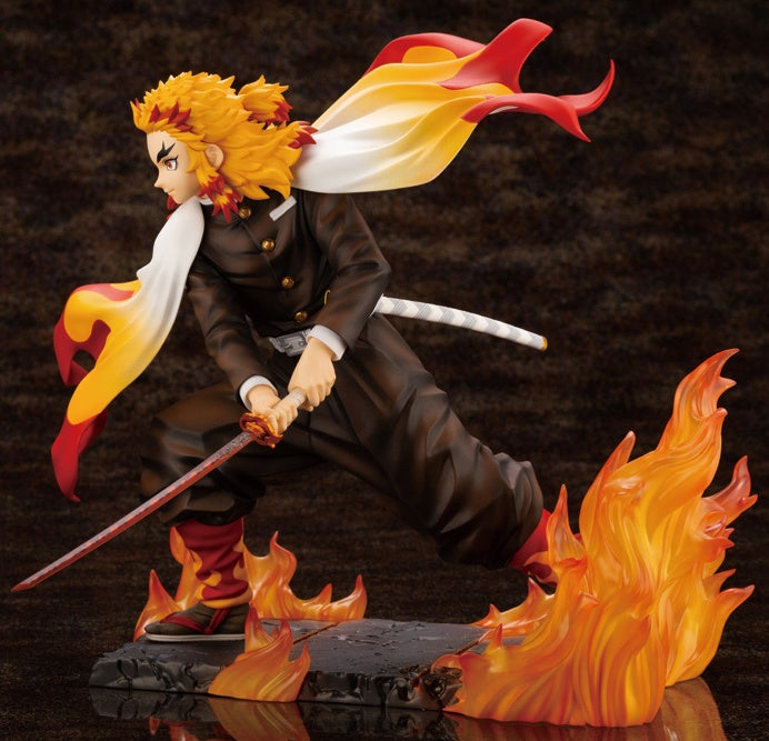 Kotobukiya 1/8 Artfx J Kyojuro Rengoku Demon Slayer, Pre-painted PVC Statue