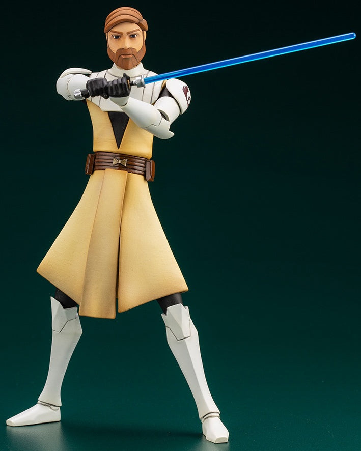 Kotobukiya 1/10 Star Wars Series Artfx+ Obi Wan Kenobi - The Clone Wars Version, Pre-painted PVC Statue