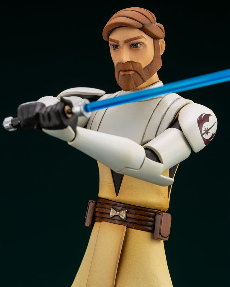 Kotobukiya 1/10 Star Wars Series Artfx+ Obi Wan Kenobi - The Clone Wars Version, Pre-painted PVC Statue