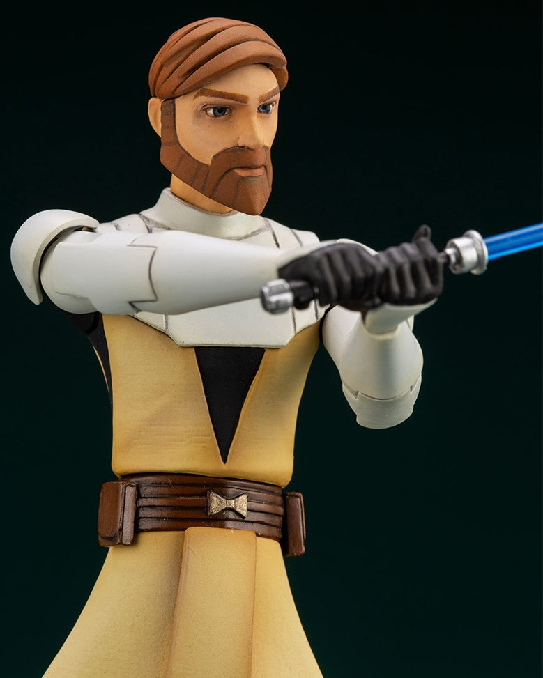 Kotobukiya 1/10 Star Wars Series Artfx+ Obi Wan Kenobi - The Clone Wars Version, Pre-painted PVC Statue