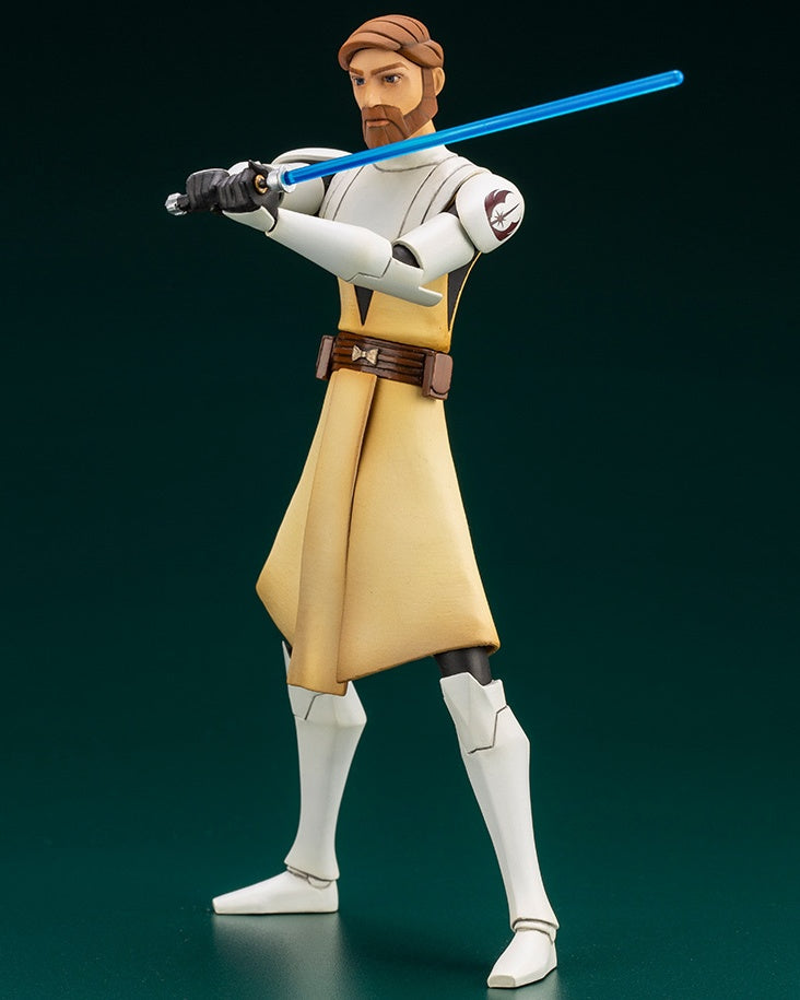 Kotobukiya 1/10 Star Wars Series Artfx+ Obi Wan Kenobi - The Clone Wars Version, Pre-painted PVC Statue