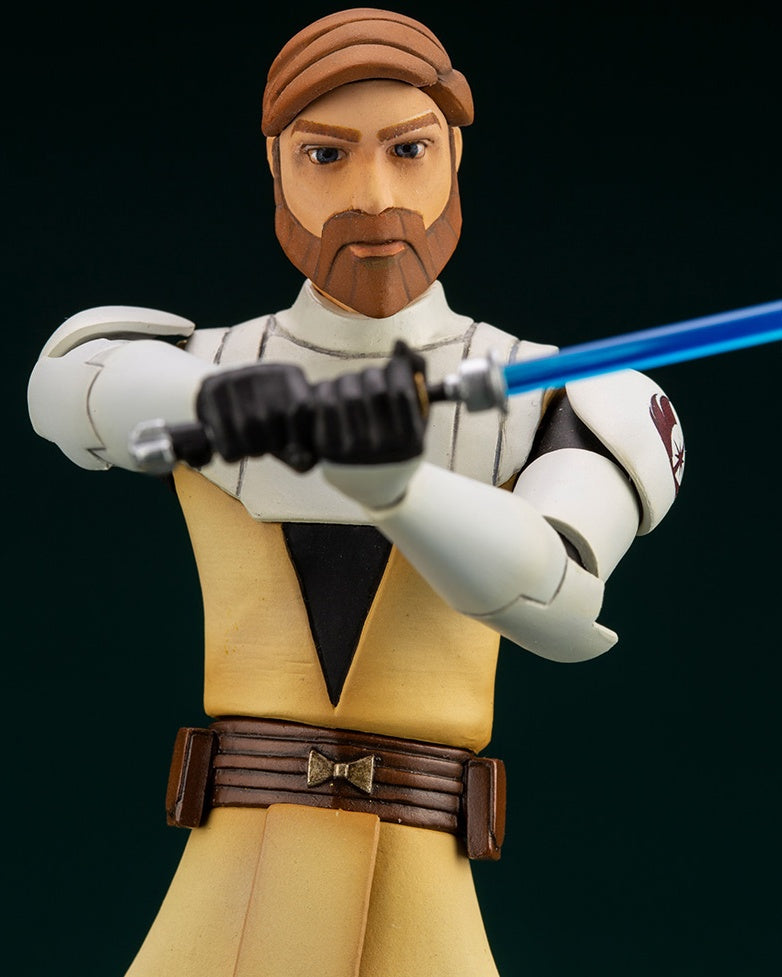 Kotobukiya 1/10 Star Wars Series Artfx+ Obi Wan Kenobi - The Clone Wars Version, Pre-painted PVC Statue