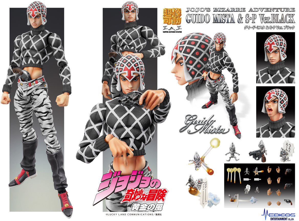 Medicos Entertainment Jojo's Bizarre Adventure Part 5 Golden Wind Series Guido Mista & SP Black Ver. Chozokado Figure