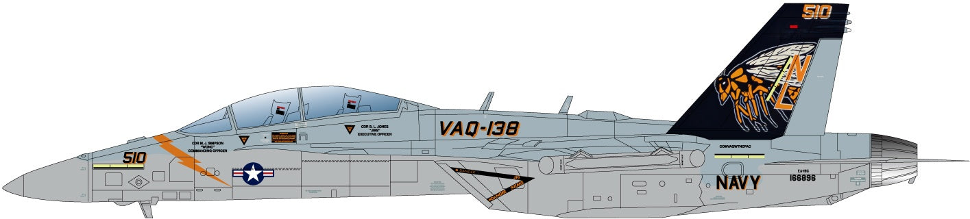 Platz Italeri 1/48 US Navy Electronic Warfare Aircraft EA-18G Growler "VAQ-132 Yellow Jackets"