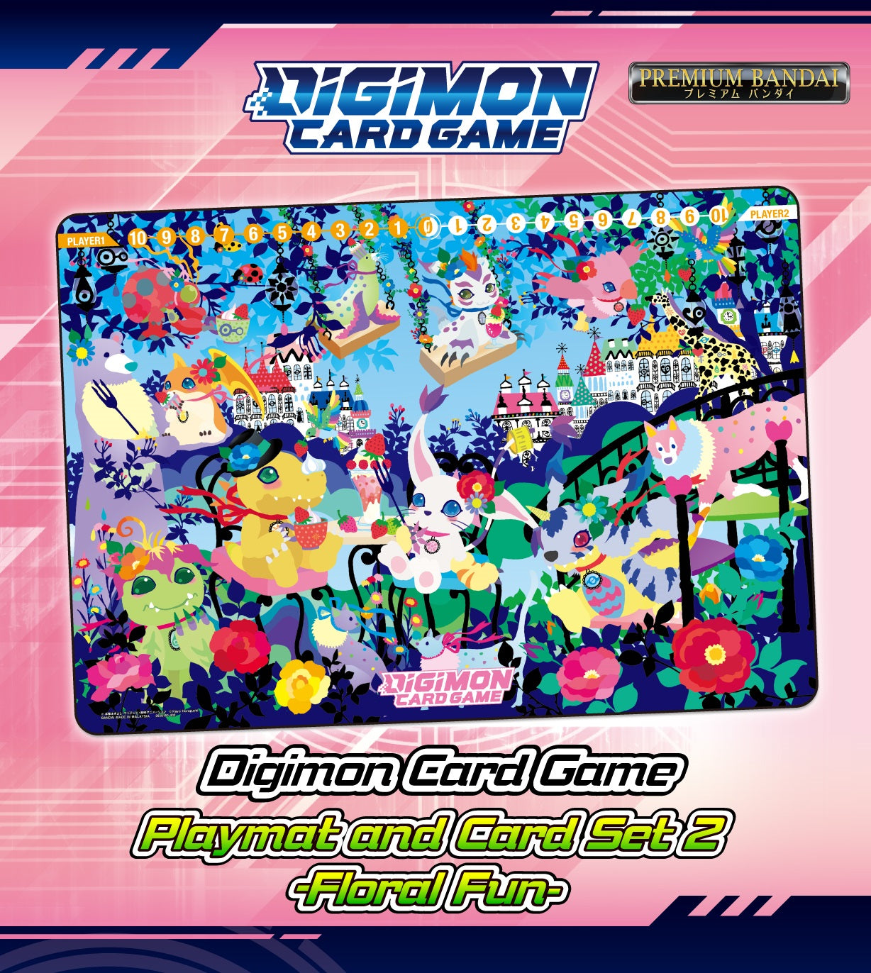 DIGIMON PLAYMAT AND CARD SET 2 - FLORAL FUN (10)(4549660823490)(4549660823490)