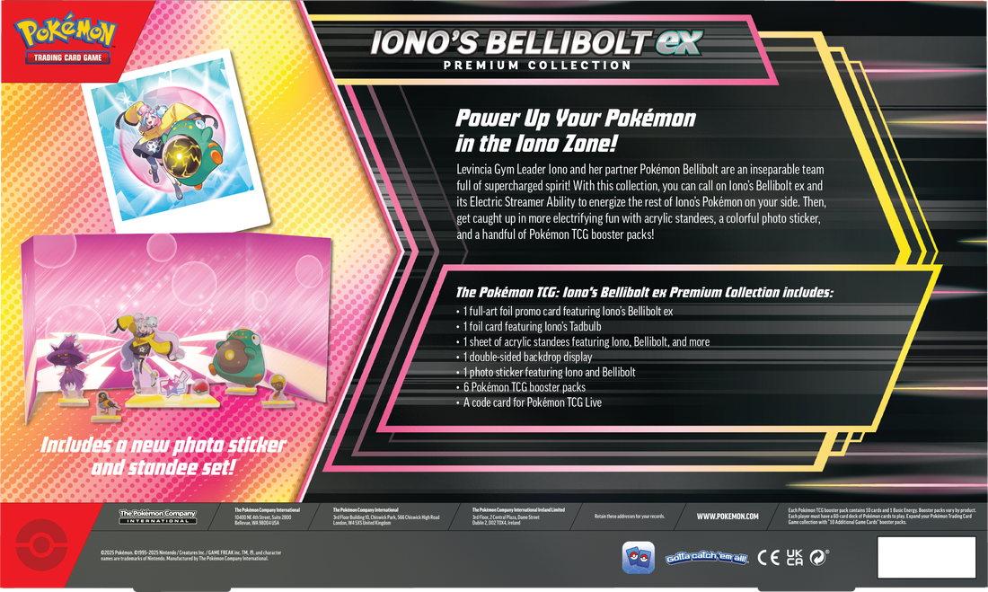 POKEMON IONO’S BELLIBOLT EX PREMIUM COLLECTION (6)(196214109315)(196214109315)