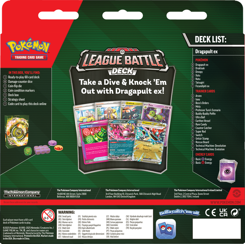 POKEMON DRAGAPULT EX LEAGUE BATTLE DECK (6)(196214108943)(196214108943)