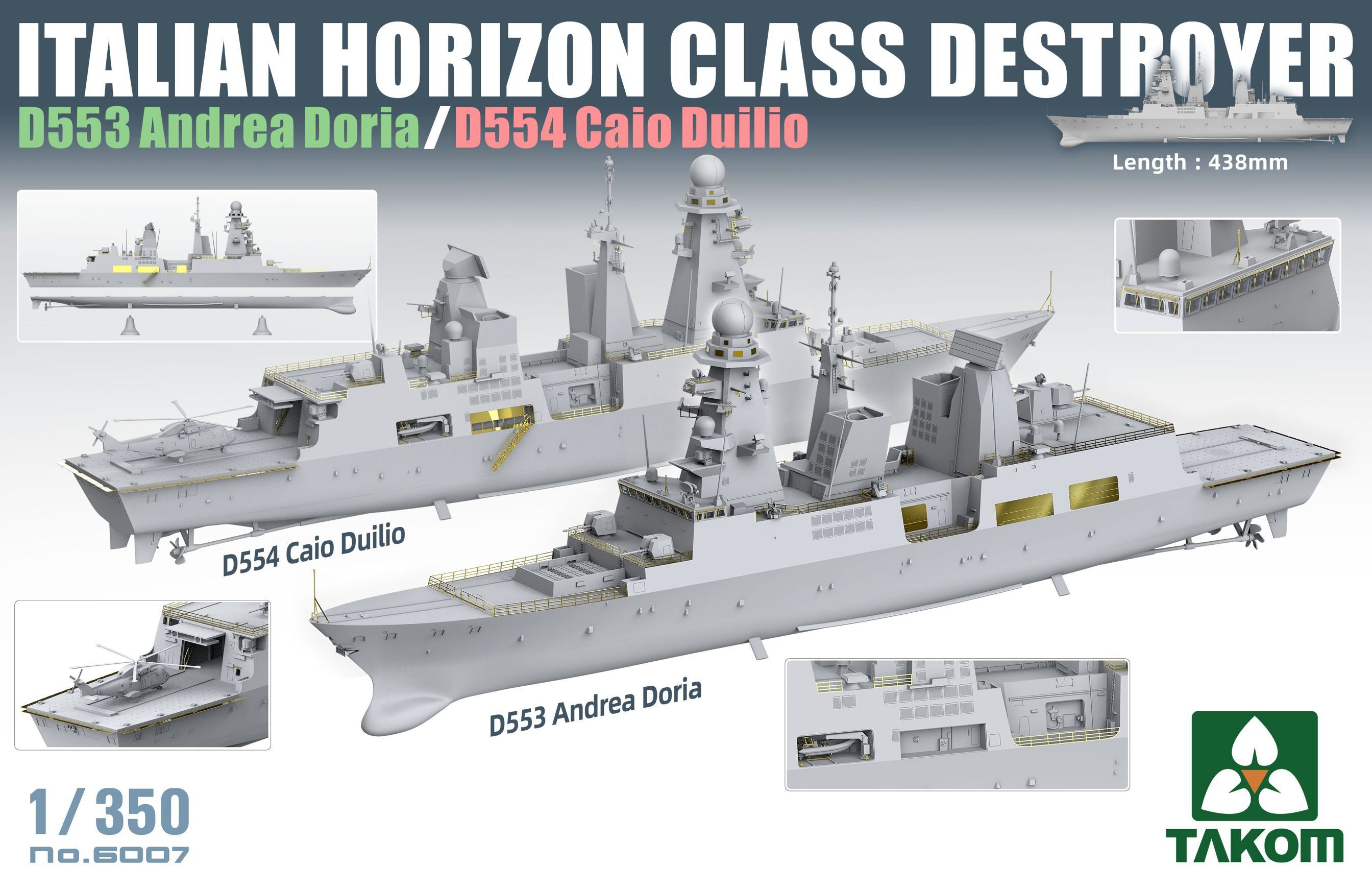 Takom 1/350 Italian Horizon Class Destroyer  D553 Andrea Doria / D554 Caio Duilio