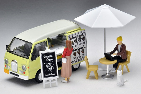 TomyTec Diocolle 64 1/64 #Car Snap 15a Crepe Shop Subaru Sambar Dias with 3 figures