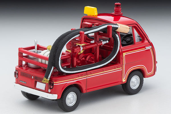 Tomica Limited Vintage 1/64 LV-68c Subaru Sambar Pump Fire Truck with a figure