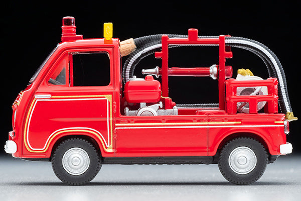 Tomica Limited Vintage 1/64 LV-68c Subaru Sambar Pump Fire Truck with a figure