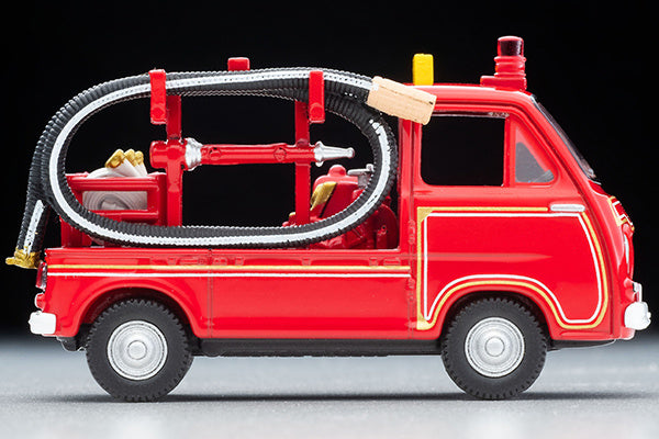 Tomica Limited Vintage 1/64 LV-68c Subaru Sambar Pump Fire Truck with a figure