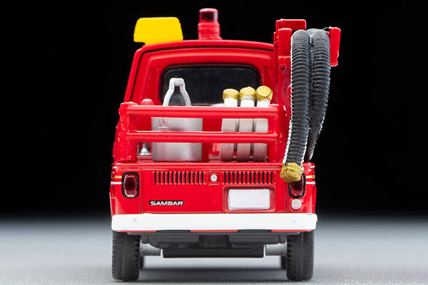 Tomica Limited Vintage 1/64 LV-68c Subaru Sambar Pump Fire Truck with a figure