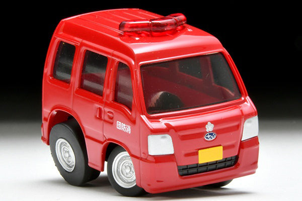 TomyTec Choro Q QS-04b SUBARU SAMBAR Van Fire Chief's Vehicle