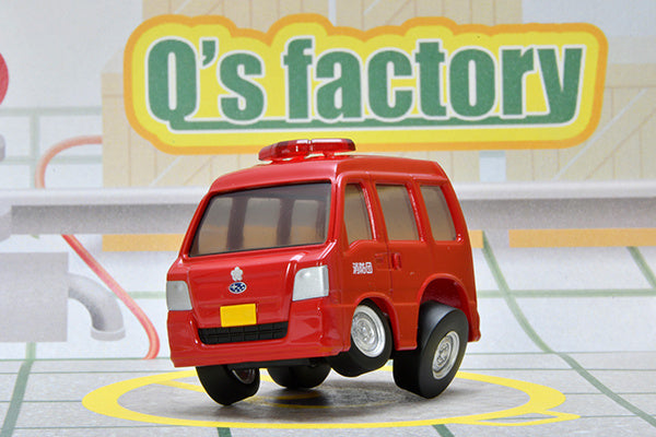 TomyTec Choro Q QS-04b SUBARU SAMBAR Van Fire Chief's Vehicle