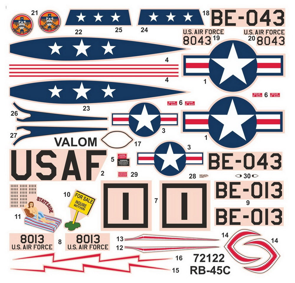 Valom 1/72 N.A. RB-45C Tornado + Mark 7 nuclear bomb