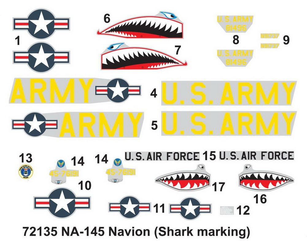 Valom 1/72  N.A. NA-145 Navion (shark marking)