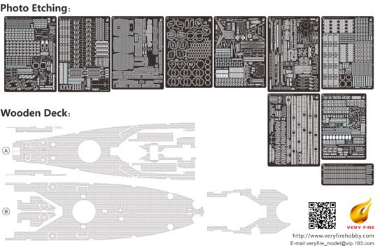 Very Fire 1/350 USS Iowa BB-61 Detail Up Set (For Very Fire)