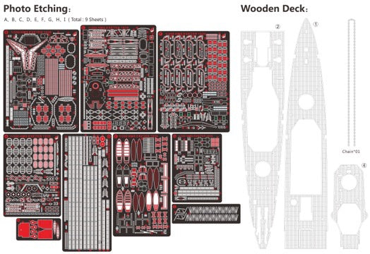 Very Fire 1/350 HMS Heavy Cruiser Exeter 1939 Detail Up Set (For Trumpeter 05350)