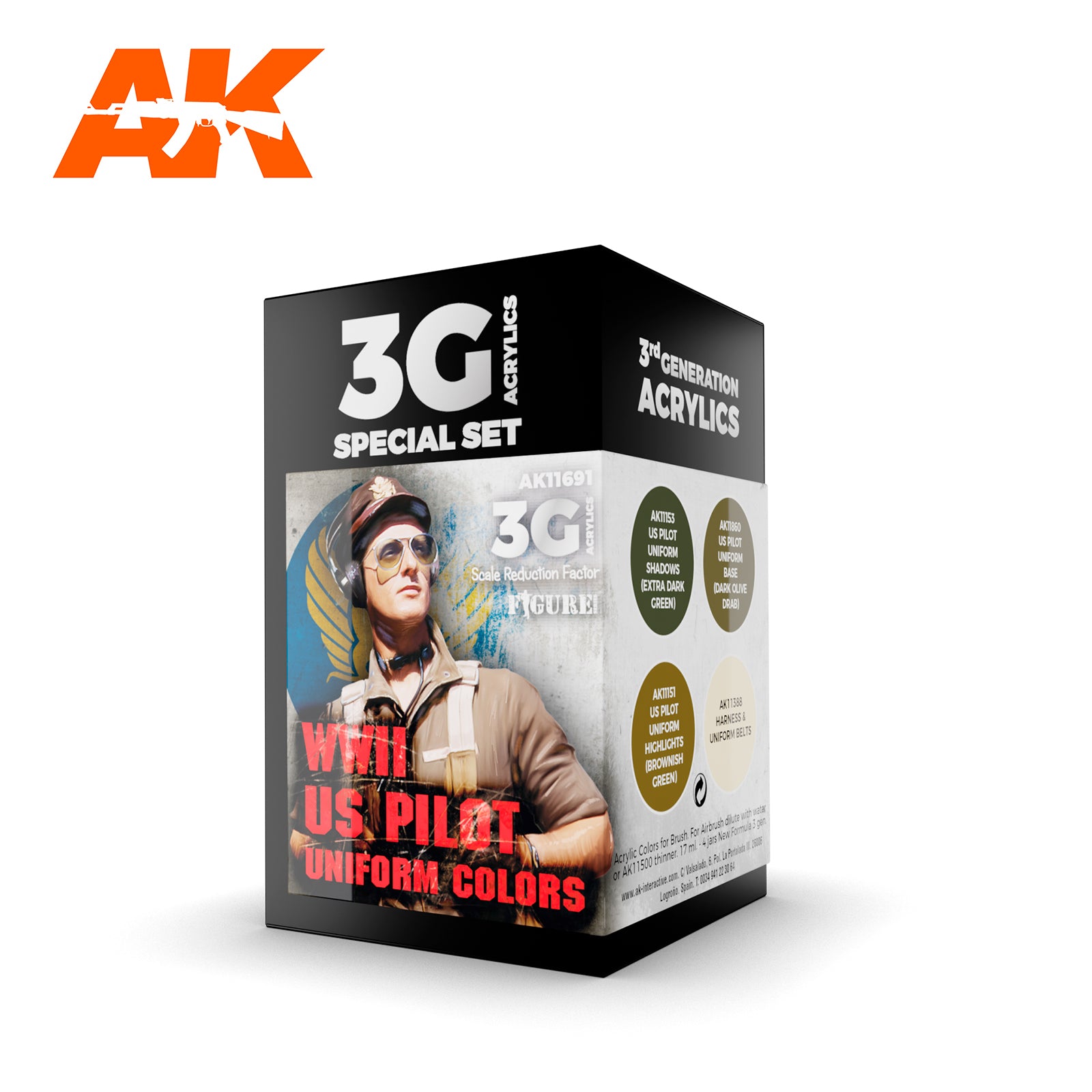 AK Interactive 3G Air - WWII US UNIFORM COLORS