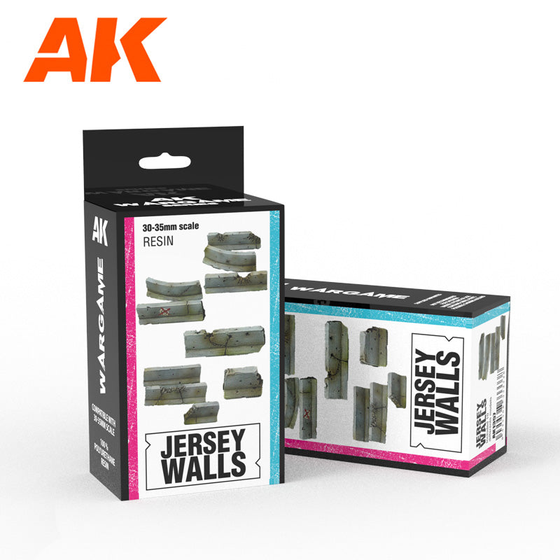 AK Interactive Jersey Walls Wargame Set 100% Polyurethane Resin Compatible With 30-35MM Scale