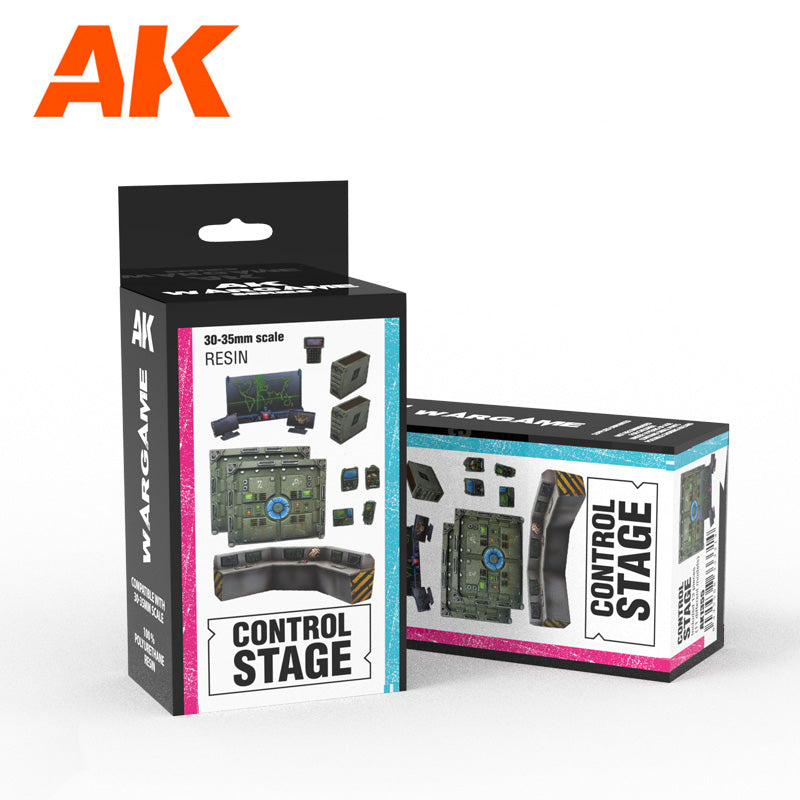 AK Interactive Control Stage Wargame Set 100% Polyurethane Resin Compatible With 30-35MM Scale