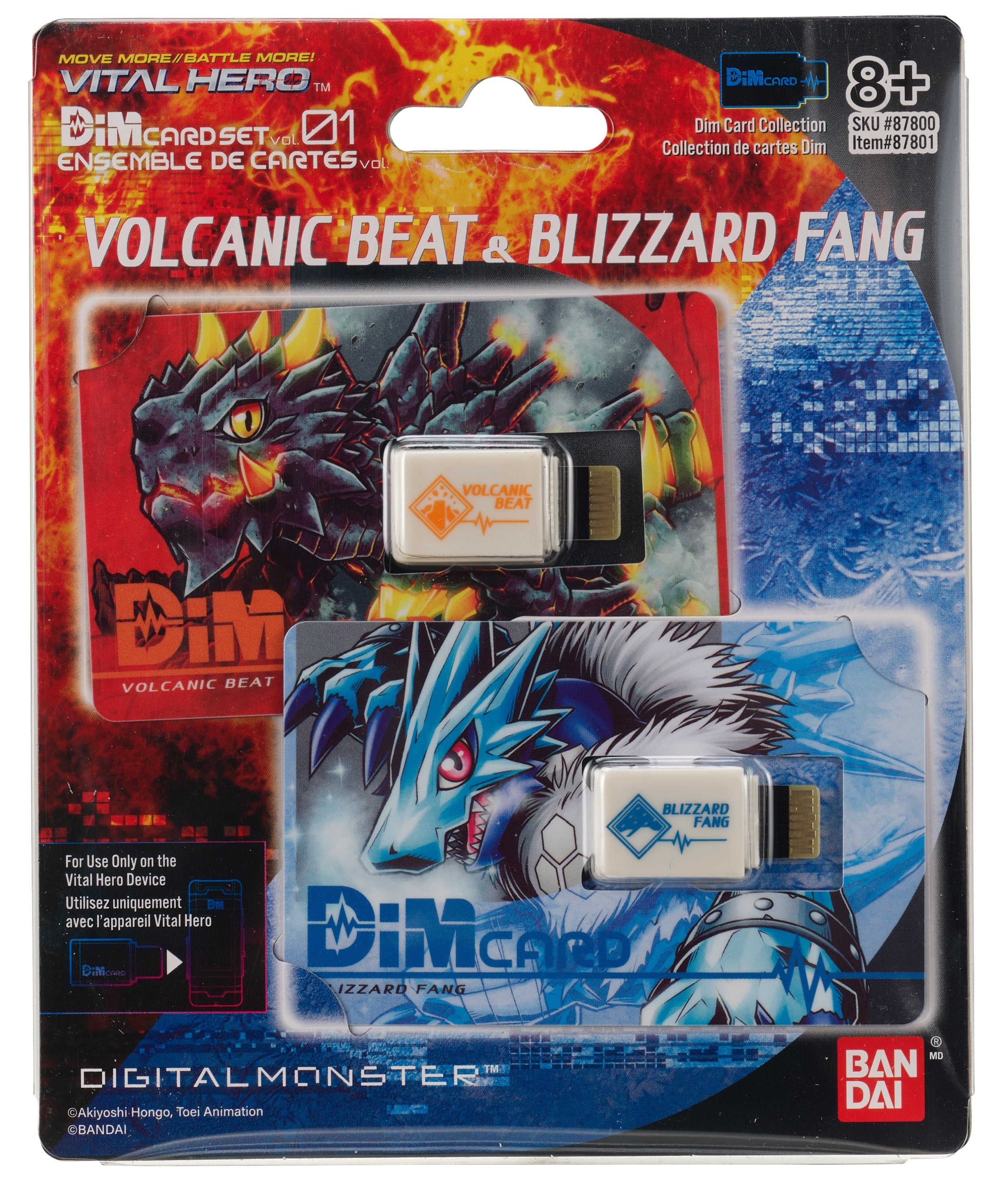 Bandai X Vital Hero DIM Card Two Pack (Volvcanic Beat & Blizzard Fang)