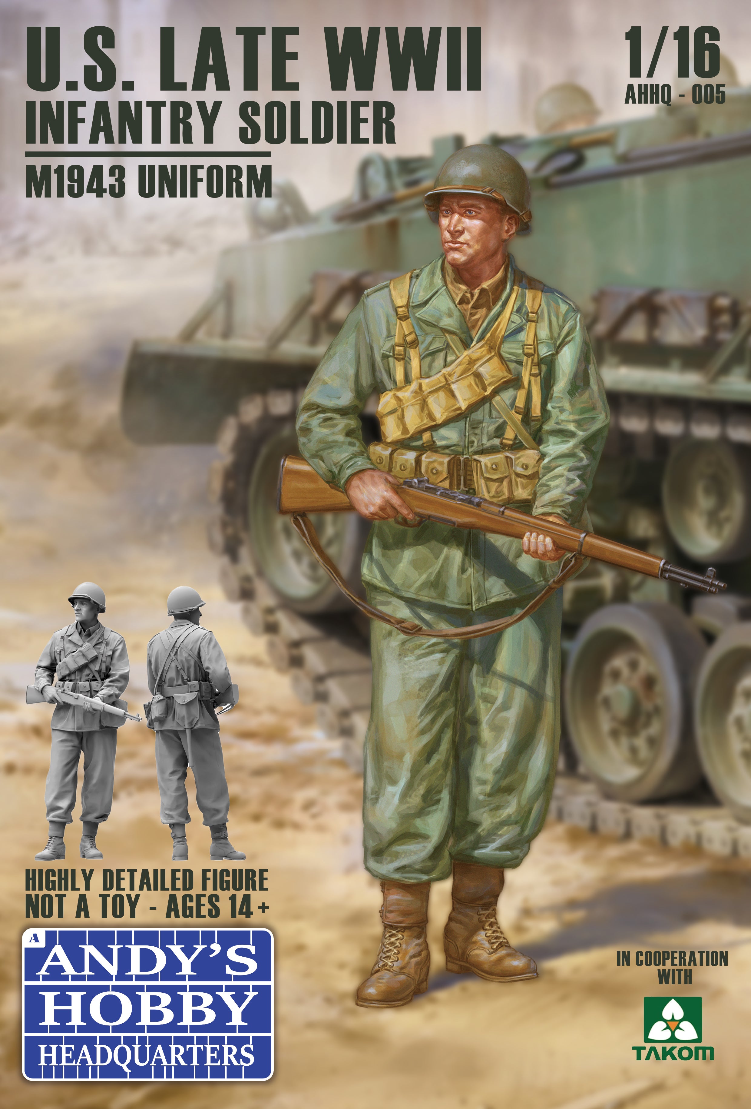 Andy's HHQ X Takom 1/16 U.S. Late WWII Infantry Soldier, M1943 Uniform