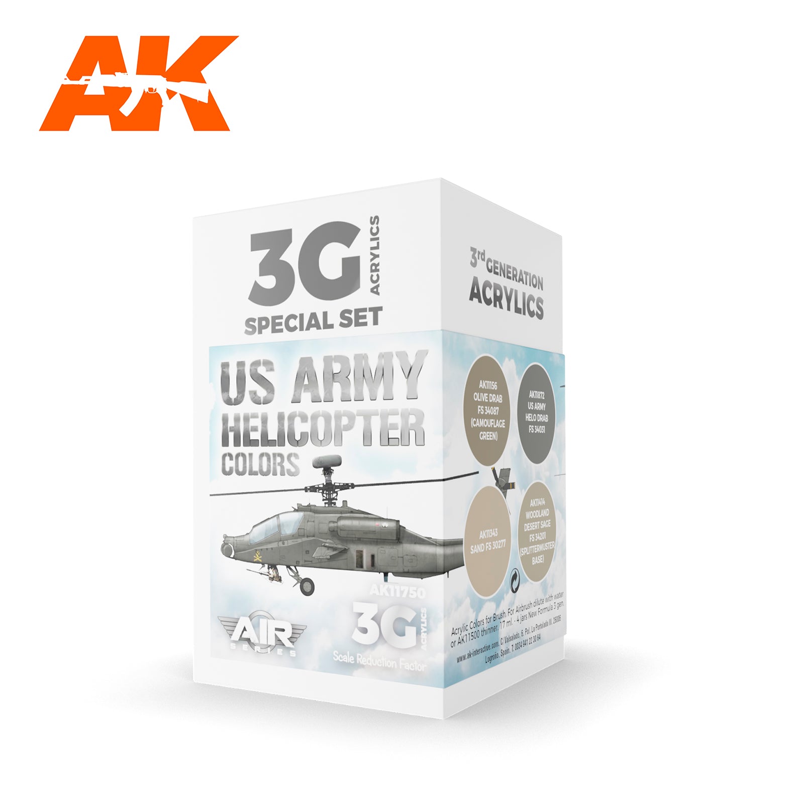 AK Interactive 3G Air - US Army Helicopter Colors SET