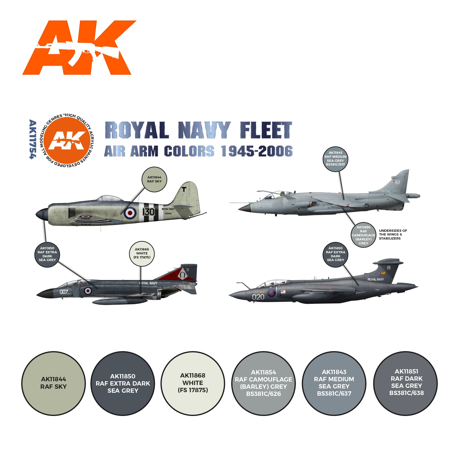 AK Interactive 3G Air - RN Fleet Air Arm Aircraft Colors 1945-2010 SET