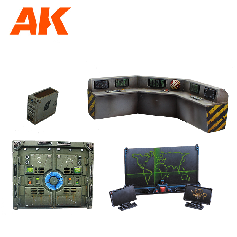 AK Interactive Control Stage Wargame Set 100% Polyurethane Resin Compatible With 30-35MM Scale