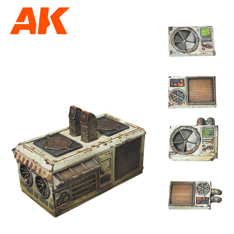 AK Interactive Air Conditioning Wargame Set 100% Polyurethane Resin Compatible With 30-35MM Scale