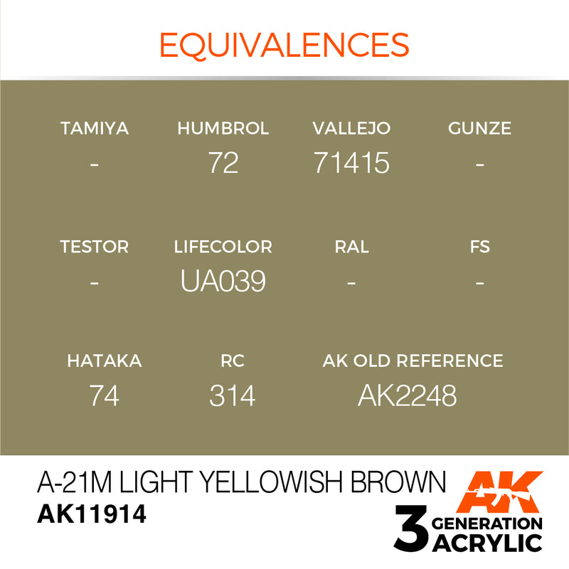 AK Interactive 3G Air - A-21m Light Yellowish Brown