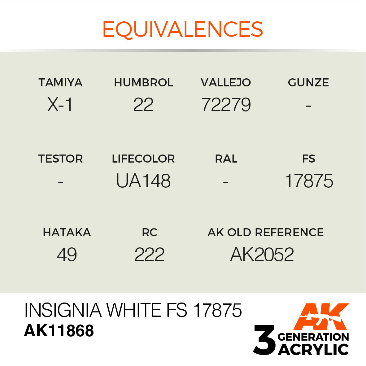 AK Interactive 3G Air - Insignia White FS 17875