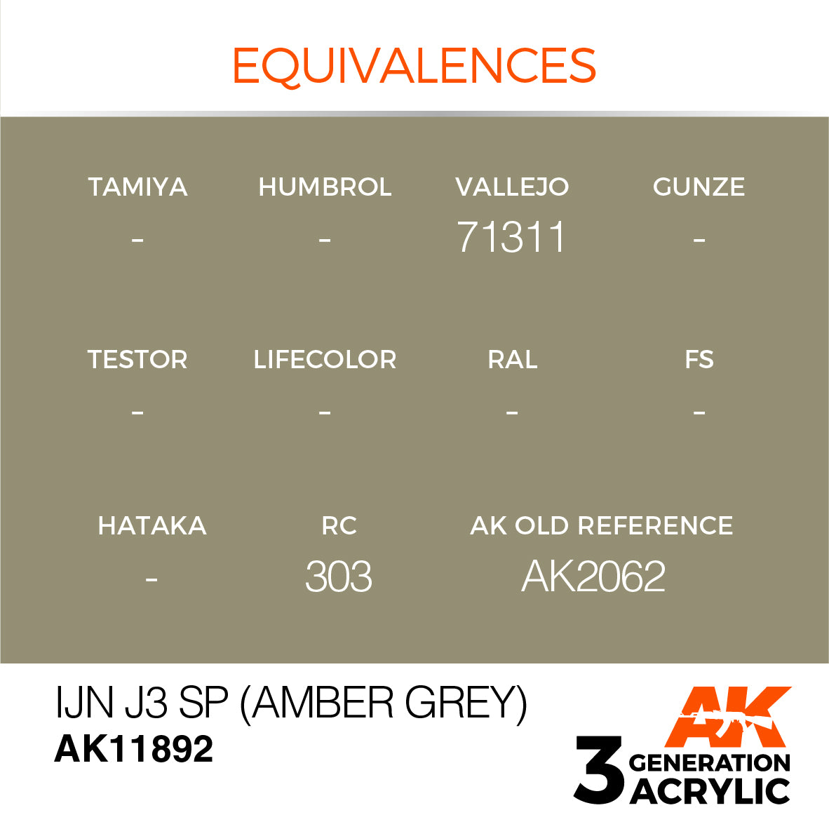 AK Interactive 3G Air - IJN J3 SP (Amber Grey)