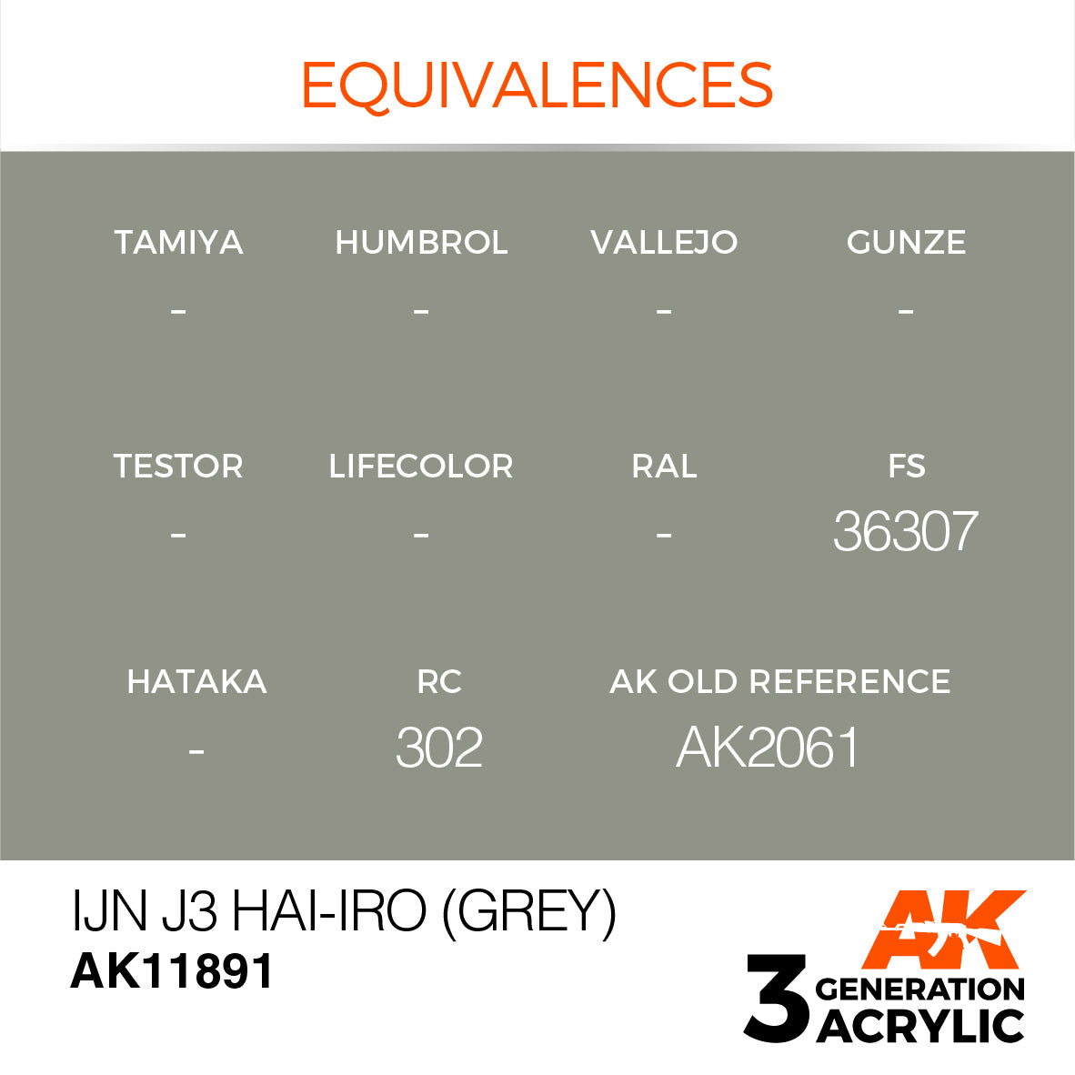 AK Interactive 3G Air - IJN J3 Hai-iro (Grey)